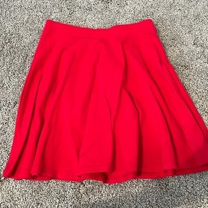 red skater mini skirt